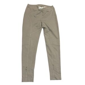 Elisa Cavaletti Daniela Dallavalle Tan taupe SzL Embellished pearl moto leggings